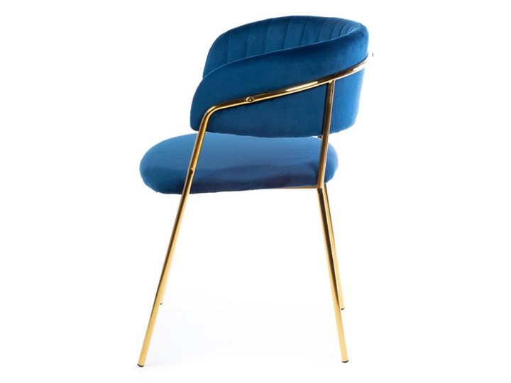 Krzesło Rarity Gold Dark Blue Tkanina Metal Welur Styl Nowoczesny