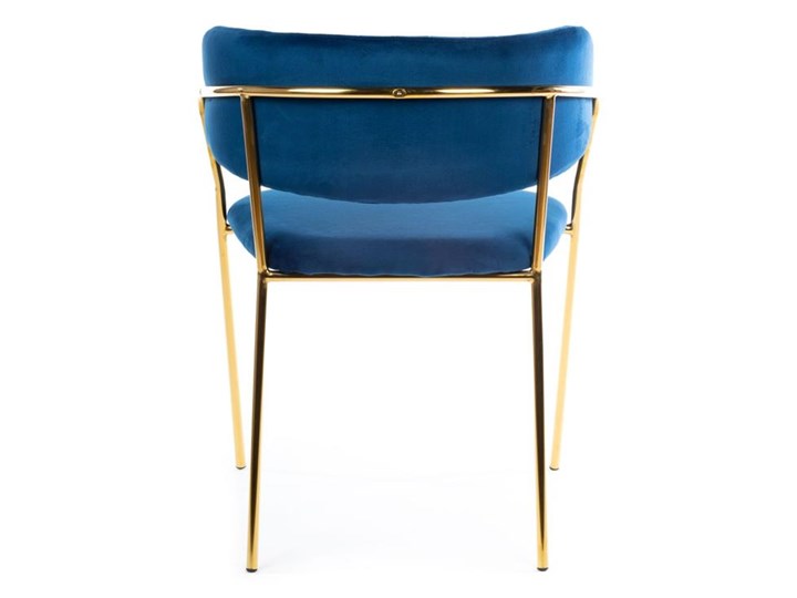 Krzesło Rarity Gold Dark Blue Welur Styl Nowoczesny Metal Tkanina Styl Glamour