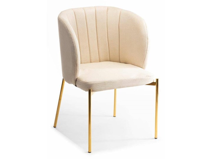 Krzesło Marselo Gold Light Beige Metal Tworzywo sztuczne Kolor Beżowy Tkanina Pomieszczenie Jadalnia