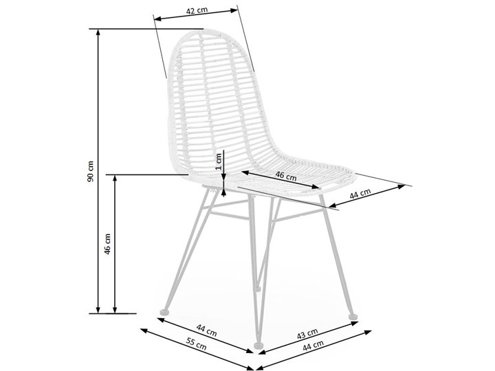 Krzesło K337 rattanowe HALMAR Stal Tkanina Metal Styl Nowoczesny