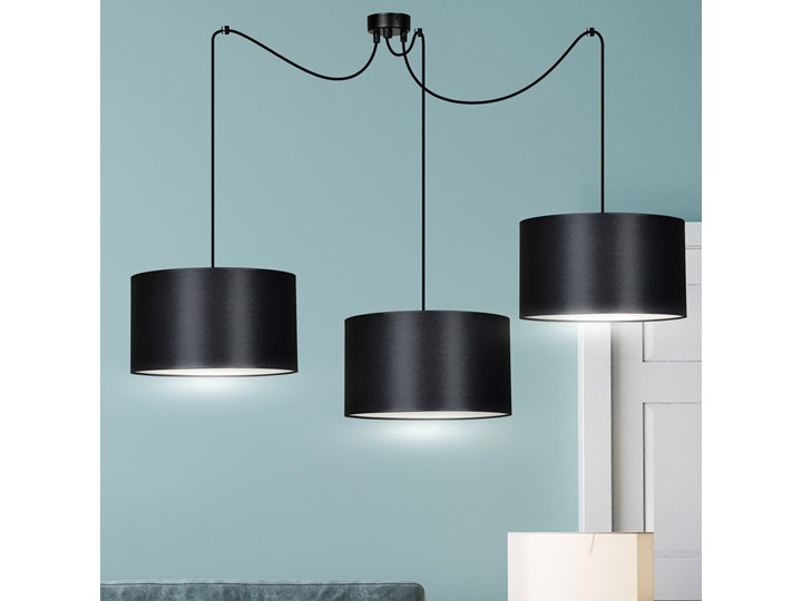 ROTO 3 BLACK 186/3 lampa wisząca czarna z abażurem biały środek Funkcje Brak dodatkowych funkcji Metal Lampa z abażurem Kategoria Lampy wiszące