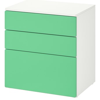 IKEA SMÅSTAD / PLATSA Komoda, 3 szuflady, Biały/zielony, 60x42x63 cm