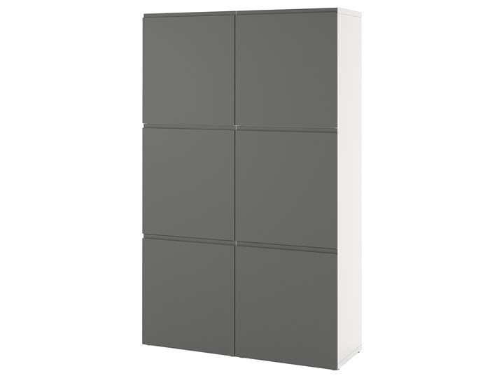 IKEA BESTÅ Kombinacja z drzwiami, Biały/Västerviken ciemnoszary, 120x42x193 cm Plastik Szerokość 120 cm Głębokość 42 cm Metal Stal Tworzywo sztuczne Lustro