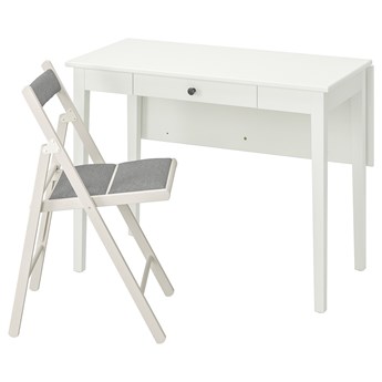 IKEA IDANÄS / TERJE Stół i 1 krzesło, biały/Knisa jasnoszary