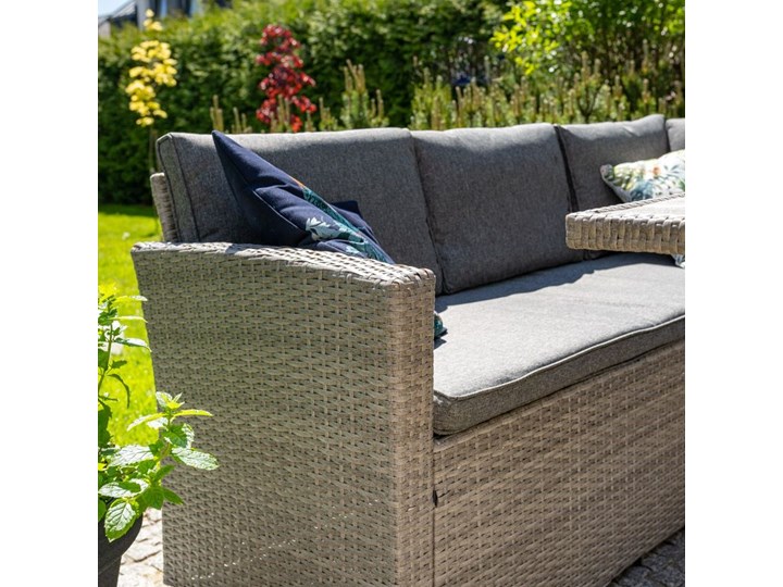 ELEGANCKI ZESTAW MEBLI OGRODOWYCH Technorattan Rattan Zestawy wypoczynkowe Styl Nowoczesny Stal Zawartość zestawu Narożnik