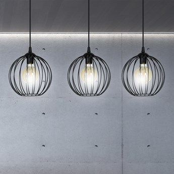 WALOR 3 BLACK lampa wisząca regulowana zwis druciak LOFT design czarna