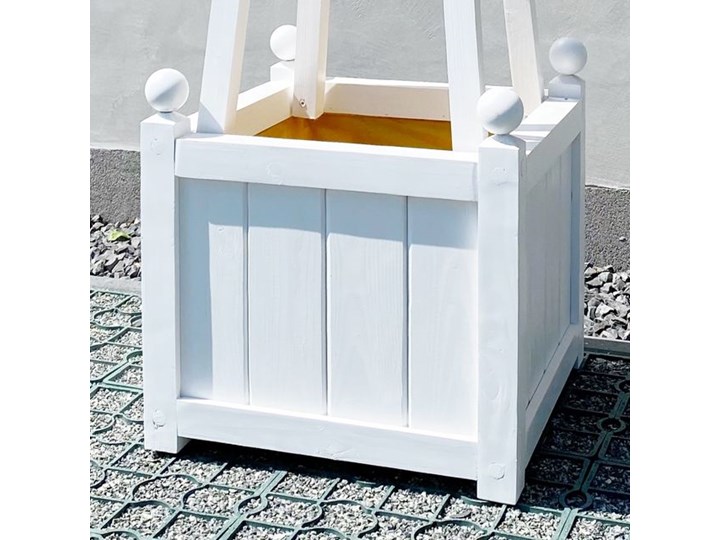 DREWNIANA BIAŁA DONICA OGRODOWA WYBIERZ ROZMIAR WINDSOR 50x50x40cm BEZ DODATKÓW Kolor Biały Drewno Kategoria Donice ogrodowe