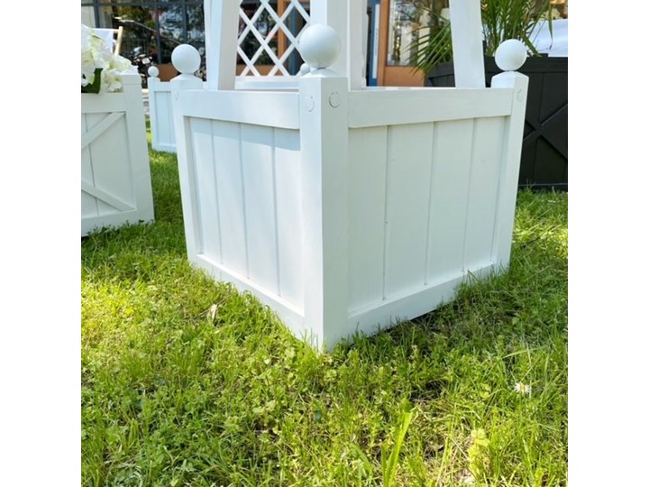 DREWNIANA BIAŁA DONICA OGRODOWA WYBIERZ ROZMIAR WINDSOR 50x50x40cm BEZ DODATKÓW Drewno Kolor Biały