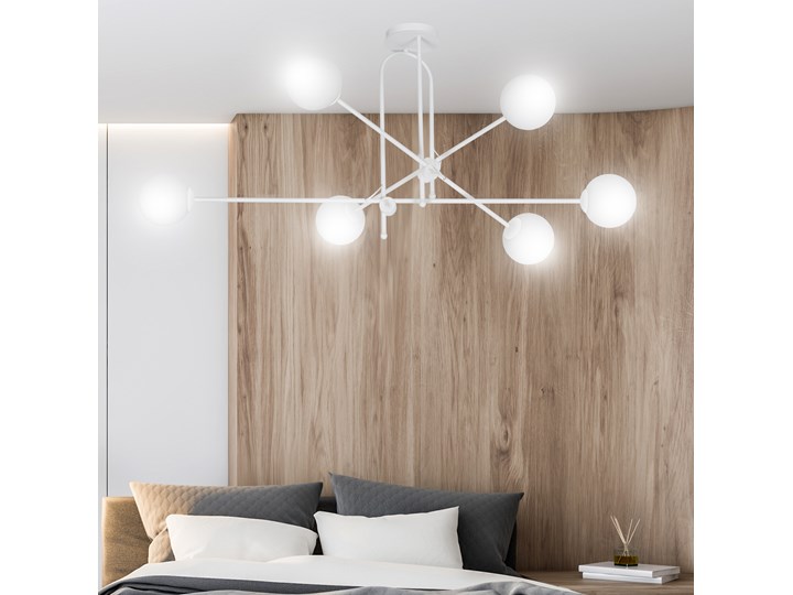 BORG 6 WHITE 1011/6 lampa sufitowa klosze szklane kule regulowana nowoczesna Metal Lampa z kloszem Szkło Styl Klasyczny