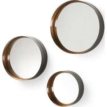 Zestaw Wilton 3 stalowych luster Ø 35 cm / Ø 30 cm / Ø 23 cm