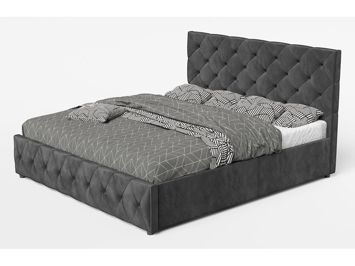 Łóżko 180x200 z pojemnikiem LB-46 WELUR POPIEL