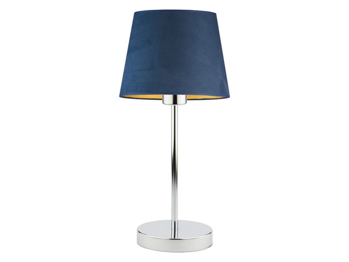 LAMPA BIURKOWA NOCNA PREXA STOŻEK WELUR GOLDEN Wysokość 47 cm Lampa z abażurem Lampa nocna Styl Nowoczesny