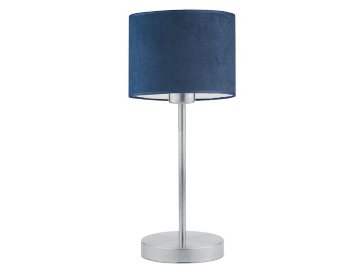LAMPA BIURKOWA NOCNA PREXA WALEC WELUR GOLDEN Stal Lampa nocna Kolor Szary Wysokość 47 cm Lampa z abażurem Tkanina Chrom Styl Nowoczesny