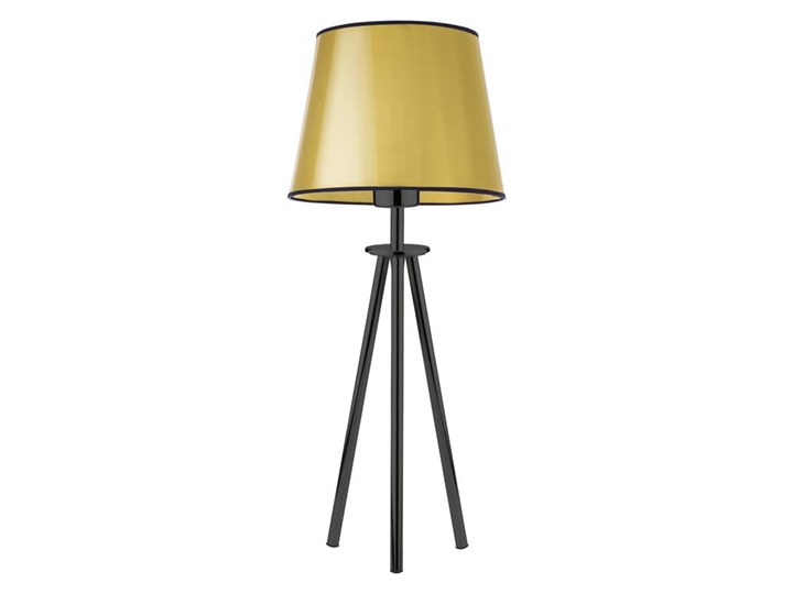 LAMPA NA STOLIK KANIS STOŻEK WELUR Chrom Lampa z abażurem Wysokość 50 cm Tkanina Stal Styl Nowoczesny