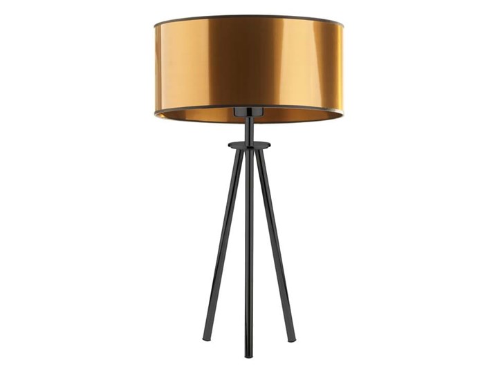 LAMPA NA STOLIK KANIS WALEC WELUR GOLDEN Stal Chrom Tkanina Lampa z abażurem Wysokość 50 cm Styl Nowoczesny Kategoria Lampy stołowe