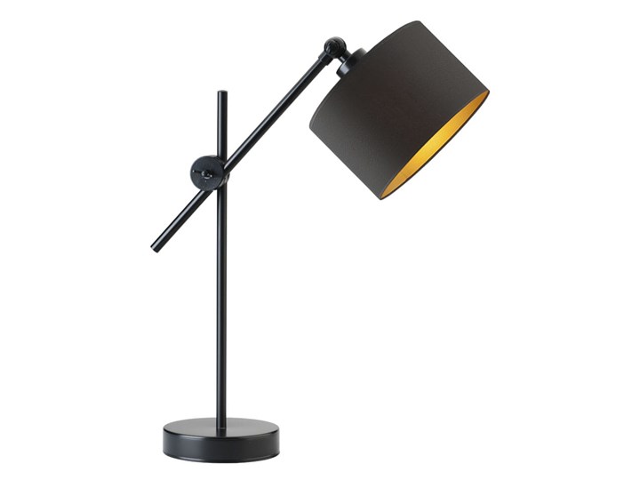 LAMPA NA STOLIK BIURKOWA SOLTE WELUR Tkanina Lampa z abażurem Wysokość 50 cm Lampa biurkowa Stal Pomieszczenie Sypialnia