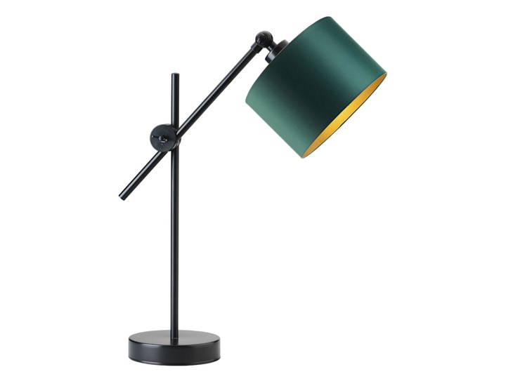 LAMPA NA STOLIK BIURKOWA SOLTE WELUR Wysokość 50 cm Tkanina Lampa biurkowa Stal Lampa z abażurem Styl Nowoczesny