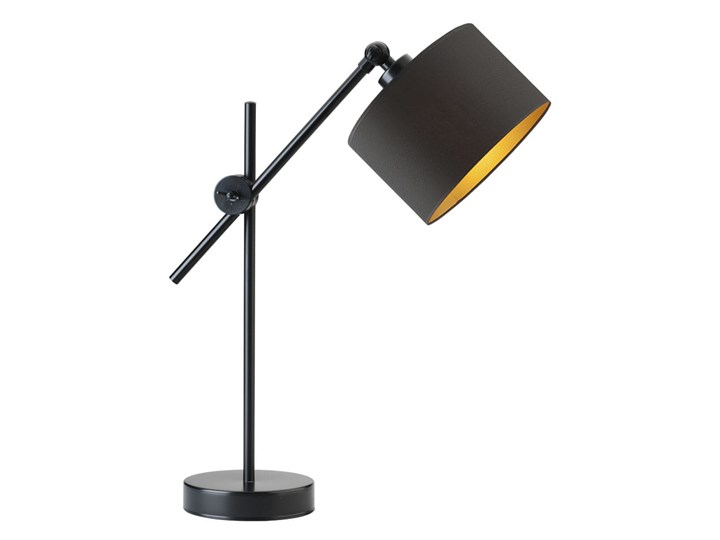 LAMPA NA STOLIK BIURKOWA SOLTE WELUR GOLDEN Tkanina Lampa biurkowa Lampa z abażurem Wysokość 50 cm Stal Pomieszczenie Salon