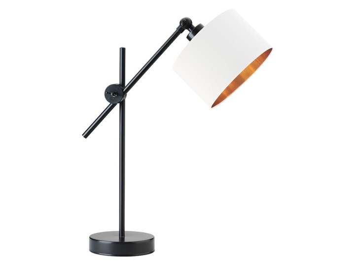 LAMPA NA STOLIK BIURKOWA SOLTE WELUR GOLDEN Stal Tkanina Lampa z abażurem Wysokość 50 cm Lampa biurkowa Styl Nowoczesny