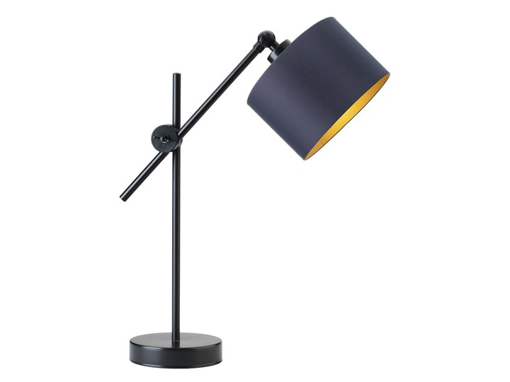 LAMPA NA STOLIK BIURKOWA SOLTE WELUR GOLDEN Kategoria Lampy stołowe Lampa biurkowa Wysokość 50 cm Tkanina Stal Lampa z abażurem Kolor Granatowy