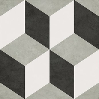 Gres szkliwiony PANEL GEO white-black 29,8x29,8 gat. I