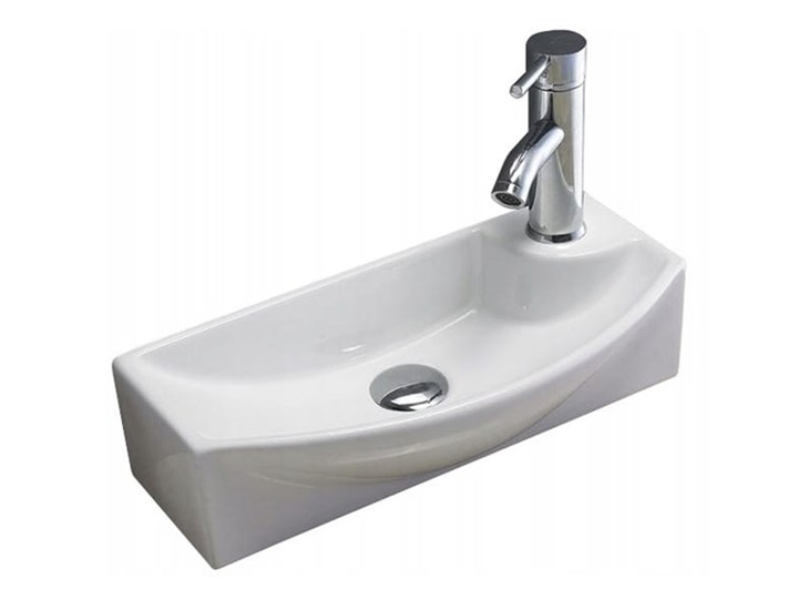 UMYWALKA NABLATOWA CERAMICZNA LOBELIA VELDMAN Meblowe Szerokość 45 cm Prostokątne Kategoria Umywalki Nablatowe Ceramika Kolor Biały