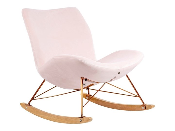 Fotel Bujany Swing Velvet Zielony Tkanina Plusz Drewno Pomieszczenie Salon