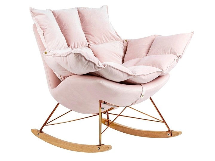Fotel Bujany Swing Velvet Zielony Plusz Tkanina Drewno Pomieszczenie Salon Kategoria Fotele do salonu