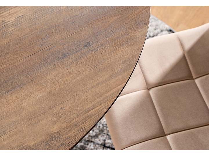 Okrągły stół w stylu loftowym Oakland Wysokość 100 cm Długość 100 cm Szerokość 100 cm Płyta MDF Metal Wysokość 75 cm Rozkładanie