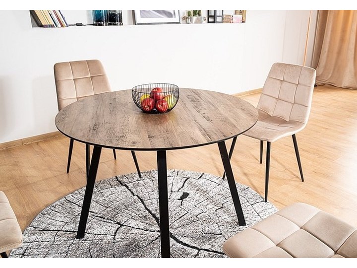 Okrągły stół w stylu loftowym Oakland Wysokość 100 cm Wysokość 75 cm Metal Szerokość 100 cm Płyta MDF Długość 100 cm Pomieszczenie Stoły do jadalni