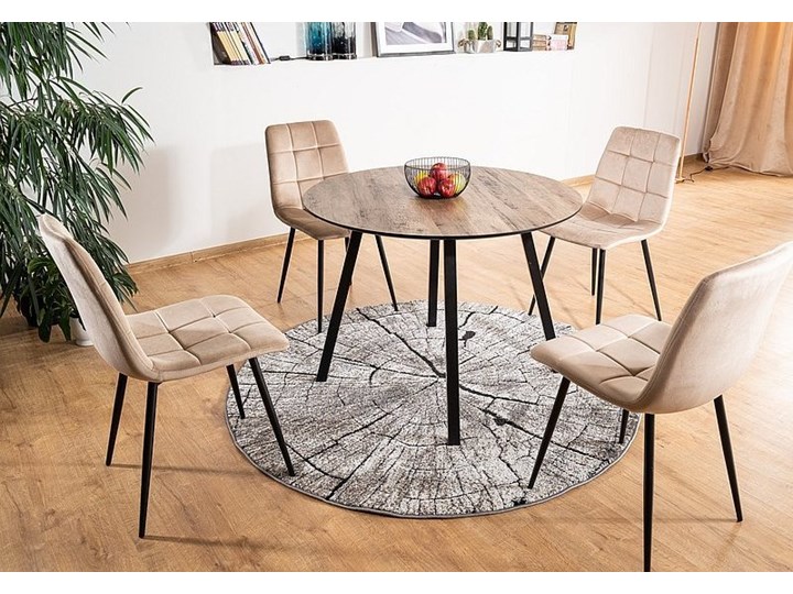 Okrągły stół w stylu loftowym Oakland Płyta MDF Wysokość 75 cm Wysokość 100 cm Długość 100 cm Metal Rozkładanie Szerokość 100 cm Kategoria Stoły kuchenne