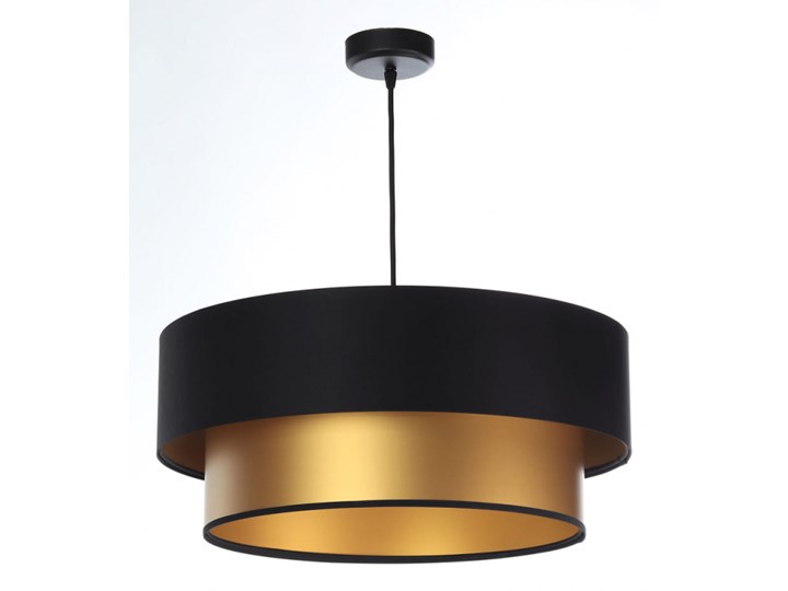 Lampa Wisząca Fiona New Czarno-złota 40cm Kolor Czarny Lampa z abażurem Kolor Złoty