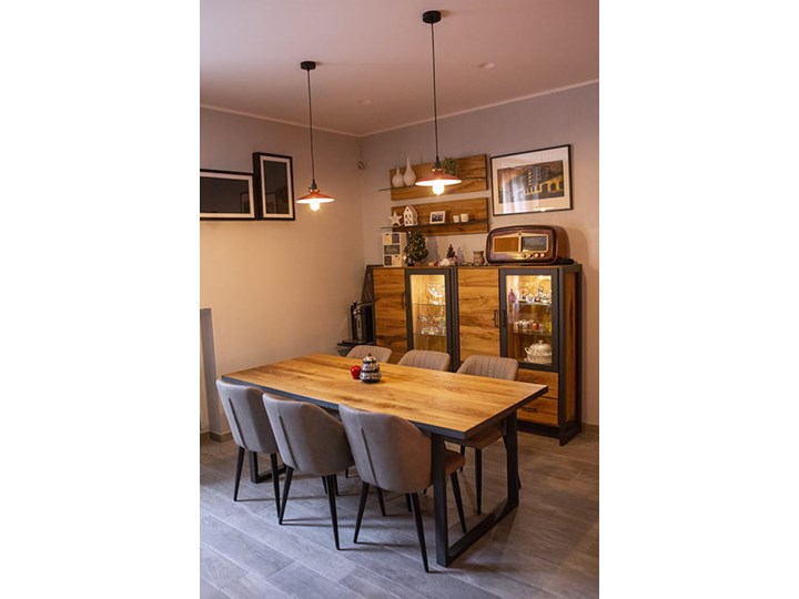 Stół dąb dziki Loft 160,180,200 cm Soolido Meble Pomieszczenie Stoły do salonu Metal Drewno Styl Industrialny