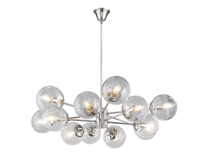 Nowoczesna lampa sufitowa COLUMBUS artdeco Styl Industrialny Metal Tkanina Ceramika Lampa z kloszem Chrom Szkło Pomieszczenie Kuchnia