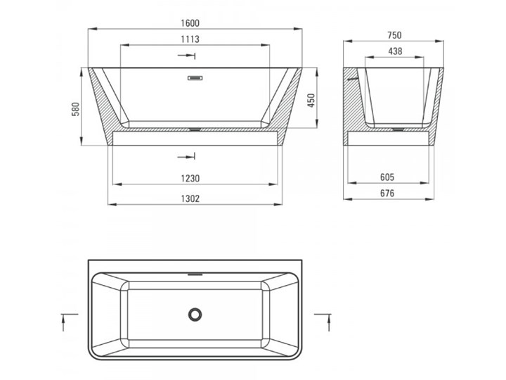 Deante Hiacynt wanna prostokątna 160x75cm KDH 016W Akryl Wolnostojące Symetryczne Długość 160 cm Kategoria Wanny