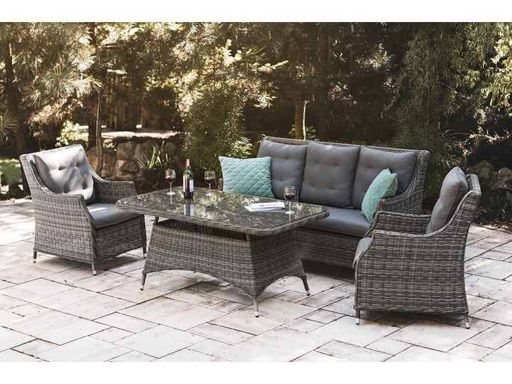 Zestaw mebli ogrodowych SIENA II royal szary Technorattan Zestawy wypoczynkowe Zawartość zestawu Sofa Aluminium Tworzywo sztuczne Rattan Zawartość zestawu Fotele