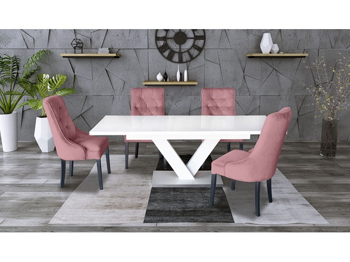 Zestaw stół rozkładany 160x90 cm z krzesłami Długość 160 cm Drewno Kategoria Stoły kuchenne