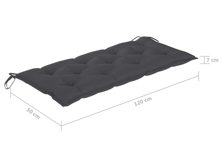 VidaXL Huśtawka ogrodowa z antracytową poduszką, 120 cm, drewno tekowe Kolor Szary Typ Huśtawka ze stelażem