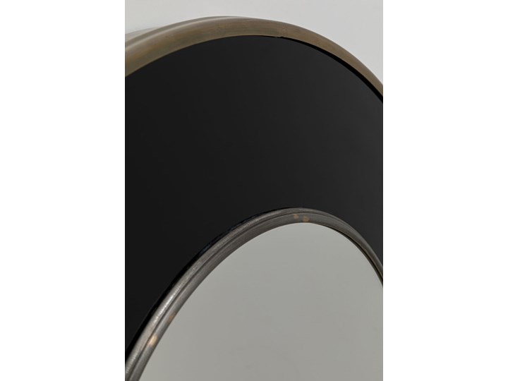 Lustro Lens Ø60 cm czarne Okrągłe Kolor Szary Lustro z ramą Ścienne Pomieszczenie Sypialnia