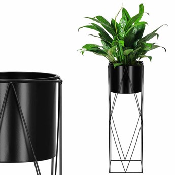 Stojący kwietnik 70 cm stojak z doniczką na kwiaty nowoczesny loft czarny mat
