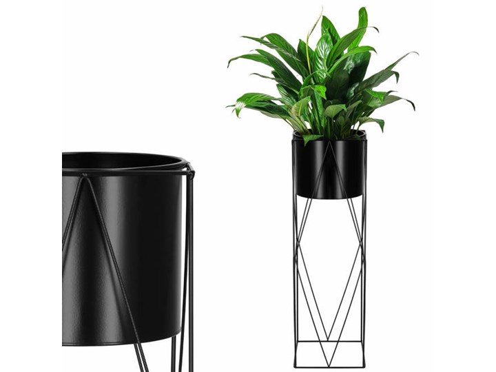 Stojący kwietnik 70 cm stojak z doniczką na kwiaty nowoczesny loft czarny mat Metal Kategoria Doniczki i kwietniki