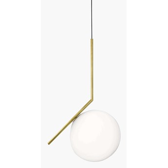 Modernistyczna LAMPA wisząca CGMLKUL30ZWIS COPEL szklana OPRAWA kula ZWIS ball złota biała
