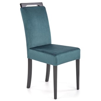 Drewniane krzesło z zieloną tapicerką - Tridin