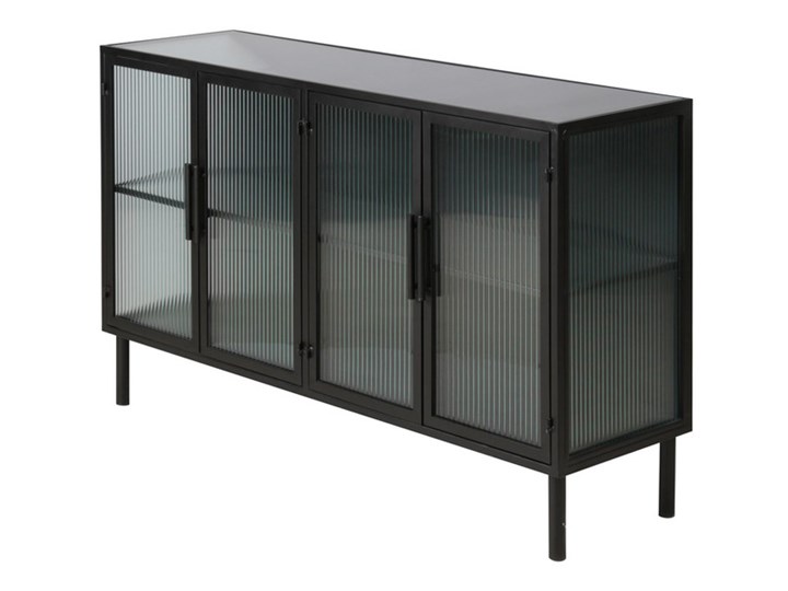 Komoda Markus 120cm metalowa szkło ryflowane