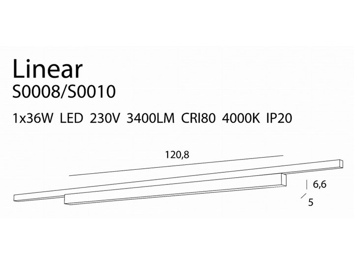 Oprawa na szynoprzewód LINEAR czarna S0008 MaxLight S0008 | SPRAWDŹ RABAT W KOSZYKU ! Oprawa led Kolor Czarny