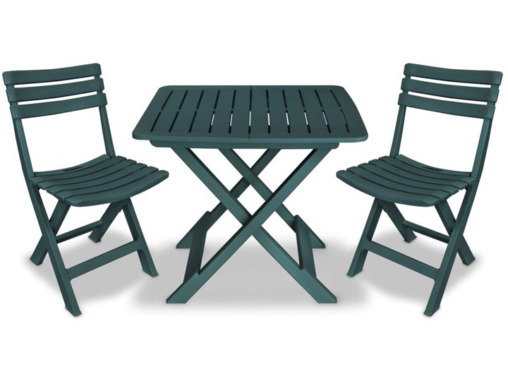 Nowoczesny, zielony zestaw ogrodowy – Carry Tworzywo sztuczne Stoły z krzesłami Styl Minimalistyczny Zawartość zestawu Krzesła
