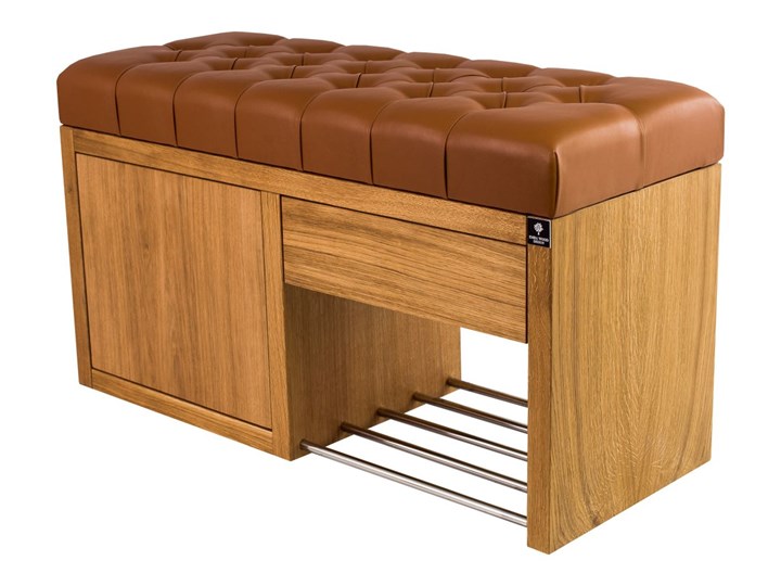 Ławka Szafka Pufa Pikowane Siedzisko Ekoskóra Cappucino LPS-7 Rozmiary od 50 cm do 200 cm Pikowana Materiał nóżek Drewno