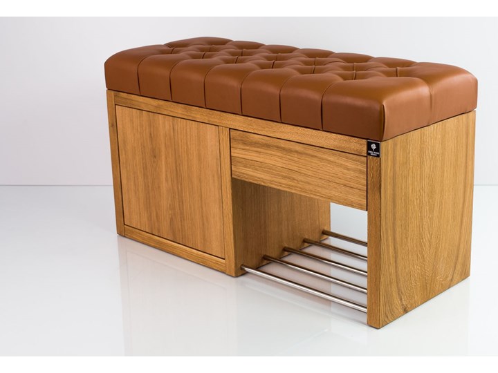 Ławka Szafka Pufa Pikowane Siedzisko Ekoskóra Cappucino LPS-7 Rozmiary od 50 cm do 200 cm Pikowana Materiał obicia Tkanina