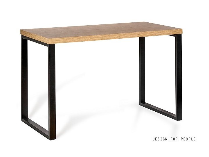 Proste biurko w stylu loft na płozach Teo Szerokość 120 cm Biurko tradycyjne Biurko komputerowe Biurko z nadstawką Drewno Metal Kolor Beżowy