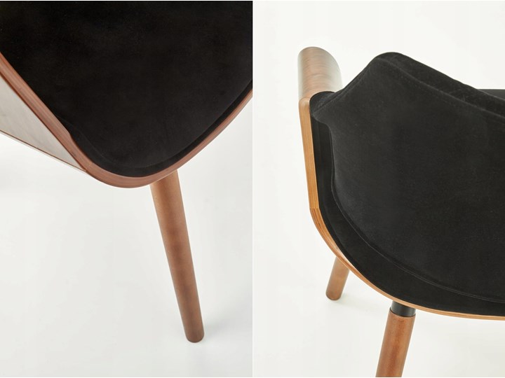Krzesło K396 Czarny Orzech Loft do Jadalni Głębokość 55 cm Krzesło inspirowane Tkanina Wysokość 77 cm Szerokość 56 cm Drewno Welur Tapicerowane Kategoria Krzesła kuchenne Pikowane Styl Glamour